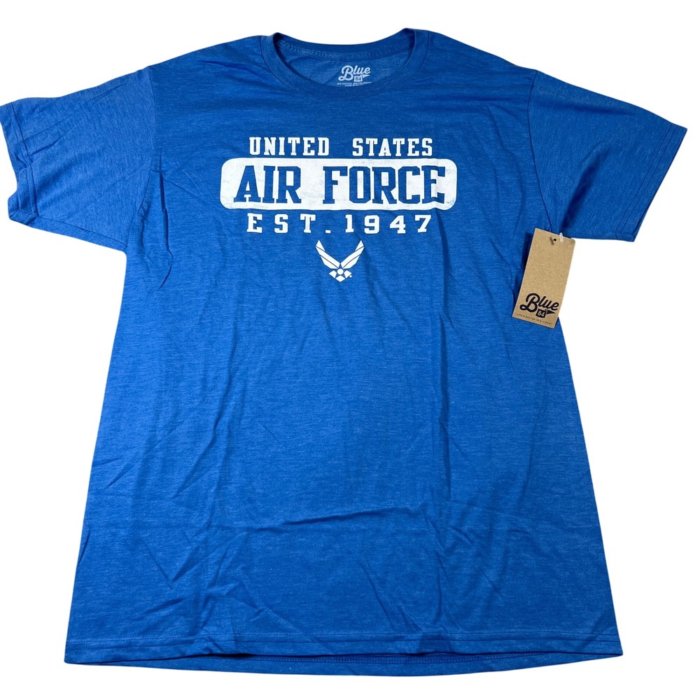 Blue 84 Mens US Air Force Est 1947 Graphic T-Shirt Heather Blue Large‎ NWT